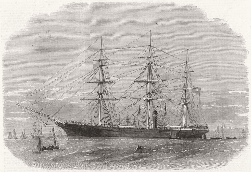 US AMERICAN CIVIL WAR. Confederate Cruiser Shenandoah in the Mersey 1865 print